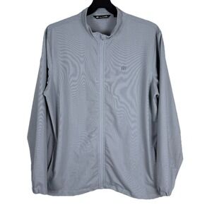 Travis Mathew Jacket Mens‎ XL Gray White Pinstripe Surfside Full Zip Golf